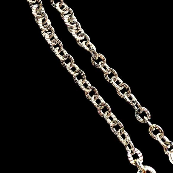 VTG Avon Silver Plate Filigree Cabochon AB Rhinstone Y Drop Lavaliere Necklace - Picture 15 of 16